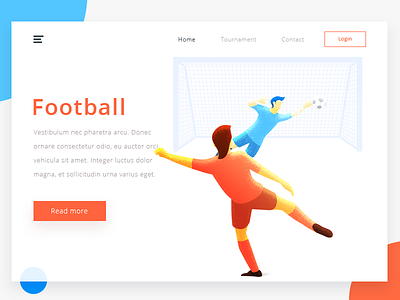 Soccer arslan design goal illustration landing page pakistan soccer web