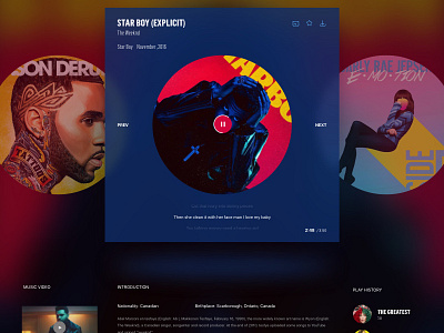 Music Player UI/UX clean dark interactive music player ui ux web