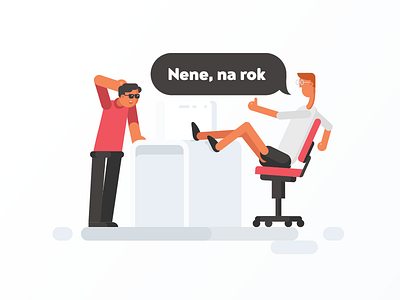 Guy in Line chair character design figure flat illustration queue vector