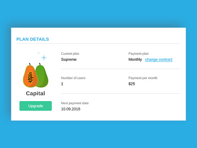 Plan Details Component fruit plan upgrade ux web