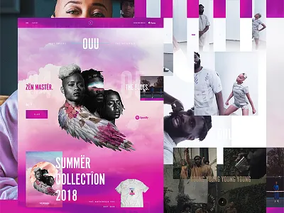 The Originals. clouds color cotton candy exploded grid gradient hip hop merch music music player ui ux web design wings