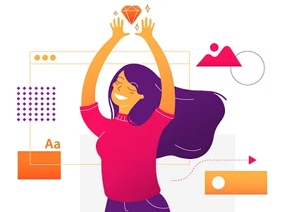 The Designer character design designer illustration sketch tech ui women