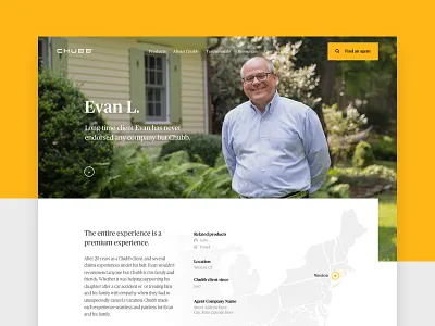 Chubb - Testimonial page chubb claim corporate hero insurance layout photography testimonial