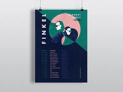 Tour Poster art artist band dates finkel midwest music orbit poster tour