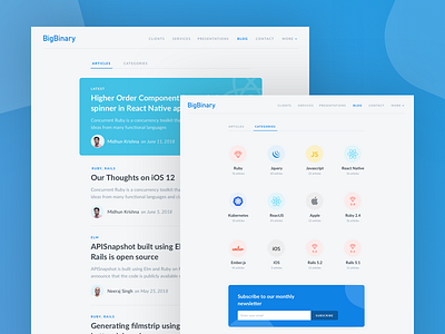 BigBinary Blog app applications bigbinary blog design flat ruby typography ui ux vlockn web web development