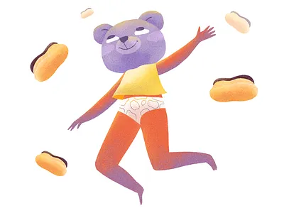 Éclair & No pants day beach bear design fourplus illustration pants pastry studioart summer sweet