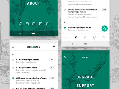 MDcalc redux C android app iphone medical medicine screen ui ux