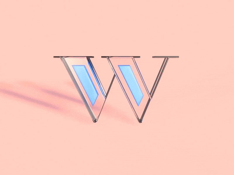 W 3d c4d modeling type typography w