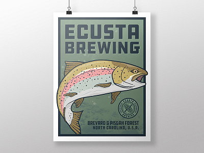 Rainbow Trout Poster beer brewery fish fishing illustration poster rainbow trout trout