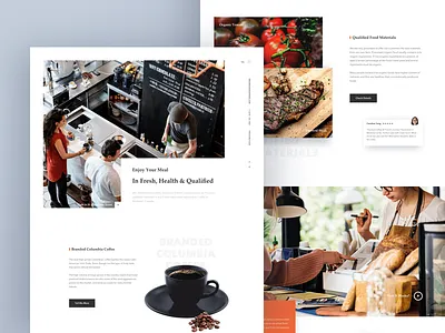 Restaurant Website cafe coffee food hiwow landing order reserve restaurant schedule shop testimonial web