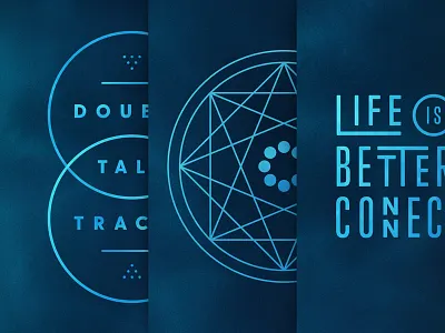 re:group Extras art blue circles conference connected cyan gradient groups neon type