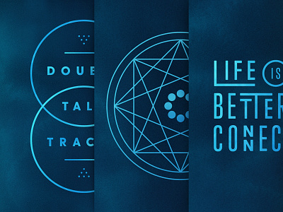 re:group Extras art blue circles conference connected cyan gradient groups neon type
