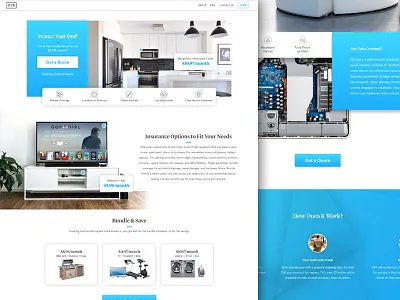 CYA Splash Page apple blue fade gradient hero iconography iphone macbook photography splash page warranties