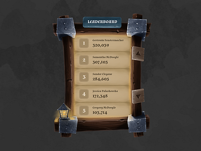 Leaderboard art assets digital game ui