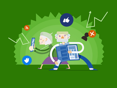 Social media & Senior citizens adobe characterdesign drawing illustration illustrator infographic sketching traditionaltovector