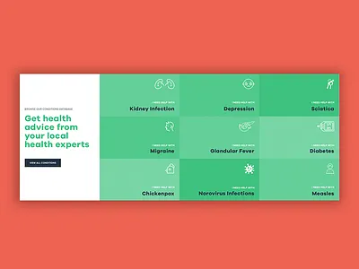 HealthyMinds - Conditions Databse app design health ios landing mob ui ux web website work