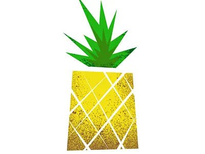 pineapple study fruit geometric green lines pineapple shapes yellow