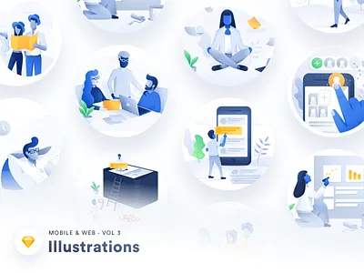 Illustration Pack - Vol 03 android artwork design empty state error illustration iphone mobile sketch app ui user interface website