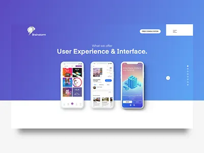 Brainstorm Services Hero animation banner slider creative agency hero ui interface design ui user experience website banner website hero