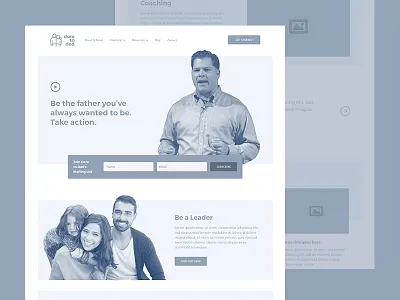 Dare to Dad Wireframe - Homepage mock branding design graphic design landing page ui ux webdesign website wireframe