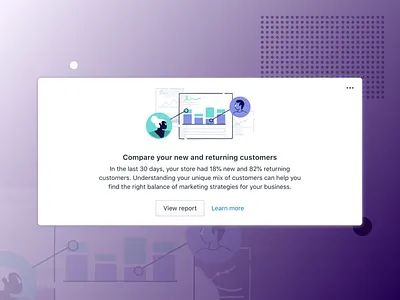 Home card - Customers Overtime Insights analytics card data illustration shopify ui ux