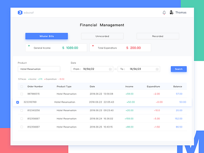 Financial Management designbootstrap webui