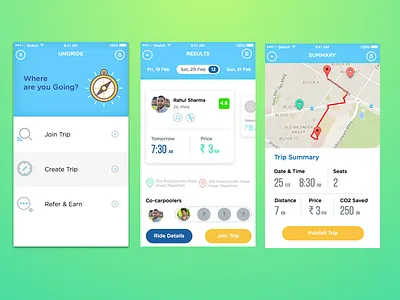 Carpool App app carpool ios mobile uidesign ux