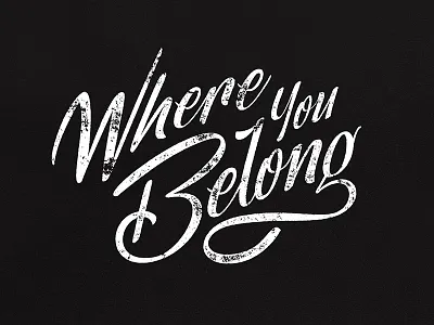 Where You Belong digital hand illustrator lettering lyrics music texture vector