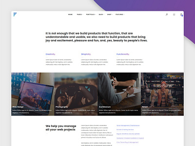 Simple Services Web Page color design gradient image page round services shadow web white