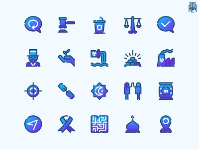 #MenjelangPetangProject Icon Pack blue chat check filled line gradation icon judge judgement mad message purple rotate