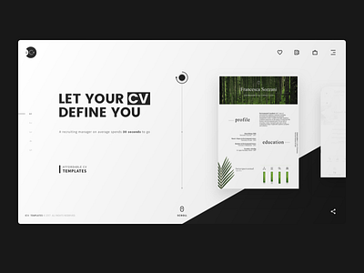iCV. First section animation cv e commerce online scroll section shop store templates ui ux