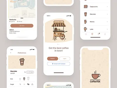 Coffee App Freebie app application coffee coffeeshop delivery free freebie mobile takeaway ui ux