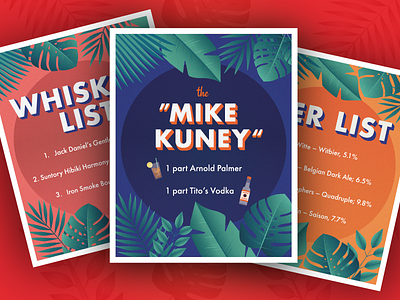 Tropical Drink List alcohol beer cuban graphic design retro signs tropical vintage whiskey