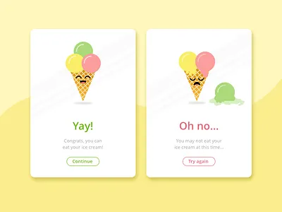 Daily UI #011 Flash message (error/success) daily ui error flash message ice cream success