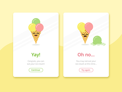 Daily UI #011 Flash message (error/success) daily ui error flash message ice cream success
