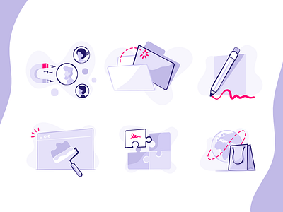 Features - Illustrations design edit file global icon prestshop price puzzle shop simple vector webpage