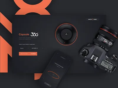 Capsule 360 Web Page application landing camera landing page mobile app photography