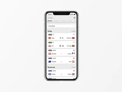 World Cup Database App Pitch Design - Matches app chart data design football ios iphone minimal statistics ui ux worldcup