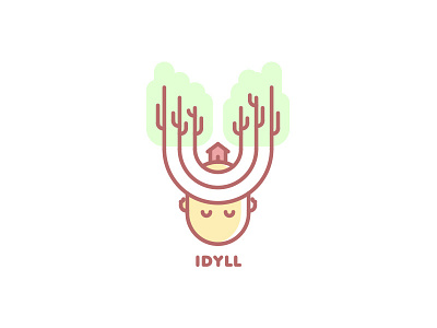 Idyll Logo - Day 2 clean ecology face forest head house idyll logo nature real estate relaxation tree