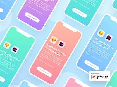 Presentation Mockup kit | Iphone X and Iphone 8 free mockup freebie gumroad iphone mockup iphone x mockup mockup sketch mockup sketch symbol xd mockup