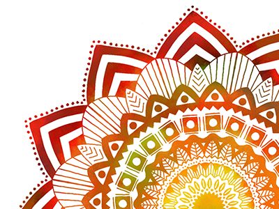 Fiery Mandala amaziograph apple pencil hand drawn mandala procreate rainbow tie dye