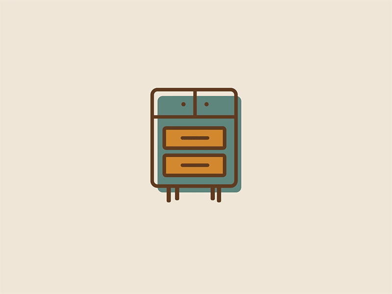 Retro Furniture Icon Set animation design furniture icons principle retro sketch ui ux vintage