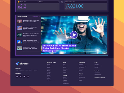 Footer Design dark footer interface ui user interface ux video web app web application web design