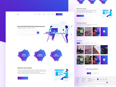 Online Course Landing Page course design education landing page online online course landing page tutorial ui ux web design website