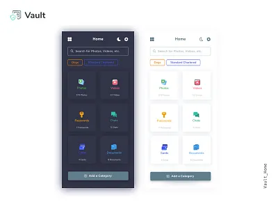 Vault | Home android cloud data ios mobile app security ui ux vault