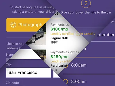 Lendify Auto app auto car concept ios mobile ui ux