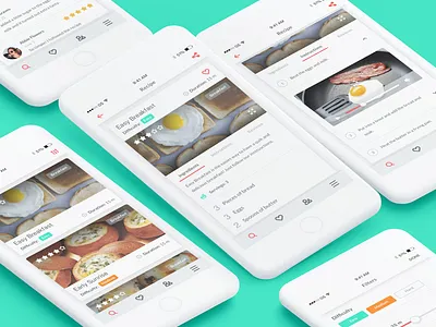 Recipe App app apple filter food ios light list mobile recipe search ui ux