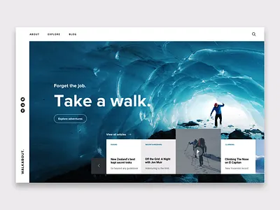 Daily UI #003 - Landing page adventure dailyui design grid header homepage landing landingpage minimal ui web