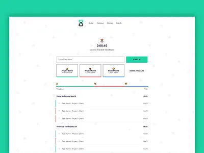 Hocus App Timer design hocus minimal timer tracker ui web