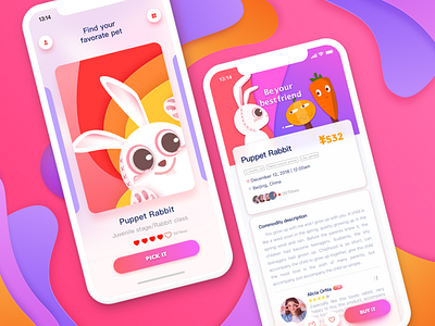 Choose it and take it home animal illustration mobile app mobile ui pet sketch